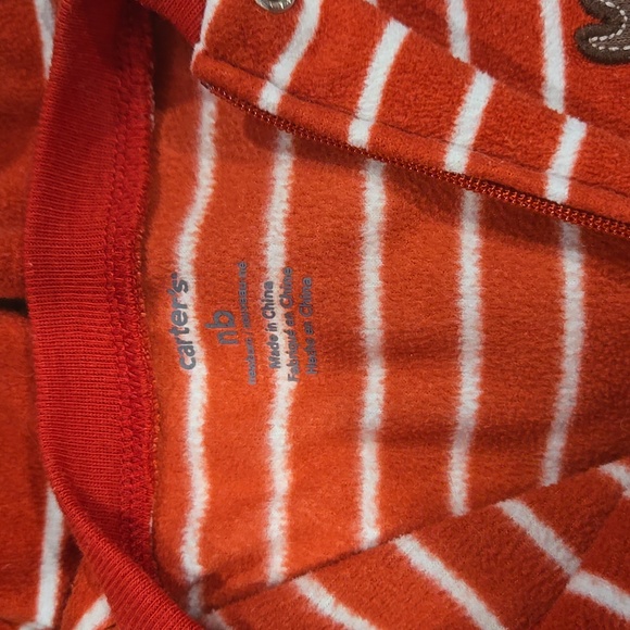 Red Striped Kids One Piece with Moose Design - Picture 2 of 2